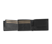 Solid Antique Brass Hardware &amp; Heavy-Duty Dual Zipper Detail on Marvin Full-Grain Cartera de Cuero para Hombre