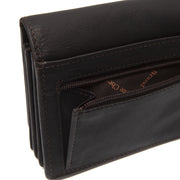 Solid Antique Brass Hardware &amp; Heavy-Duty Dual Zipper Detail on Salzburg Full-Grain Cartera de Cuero para Mujer