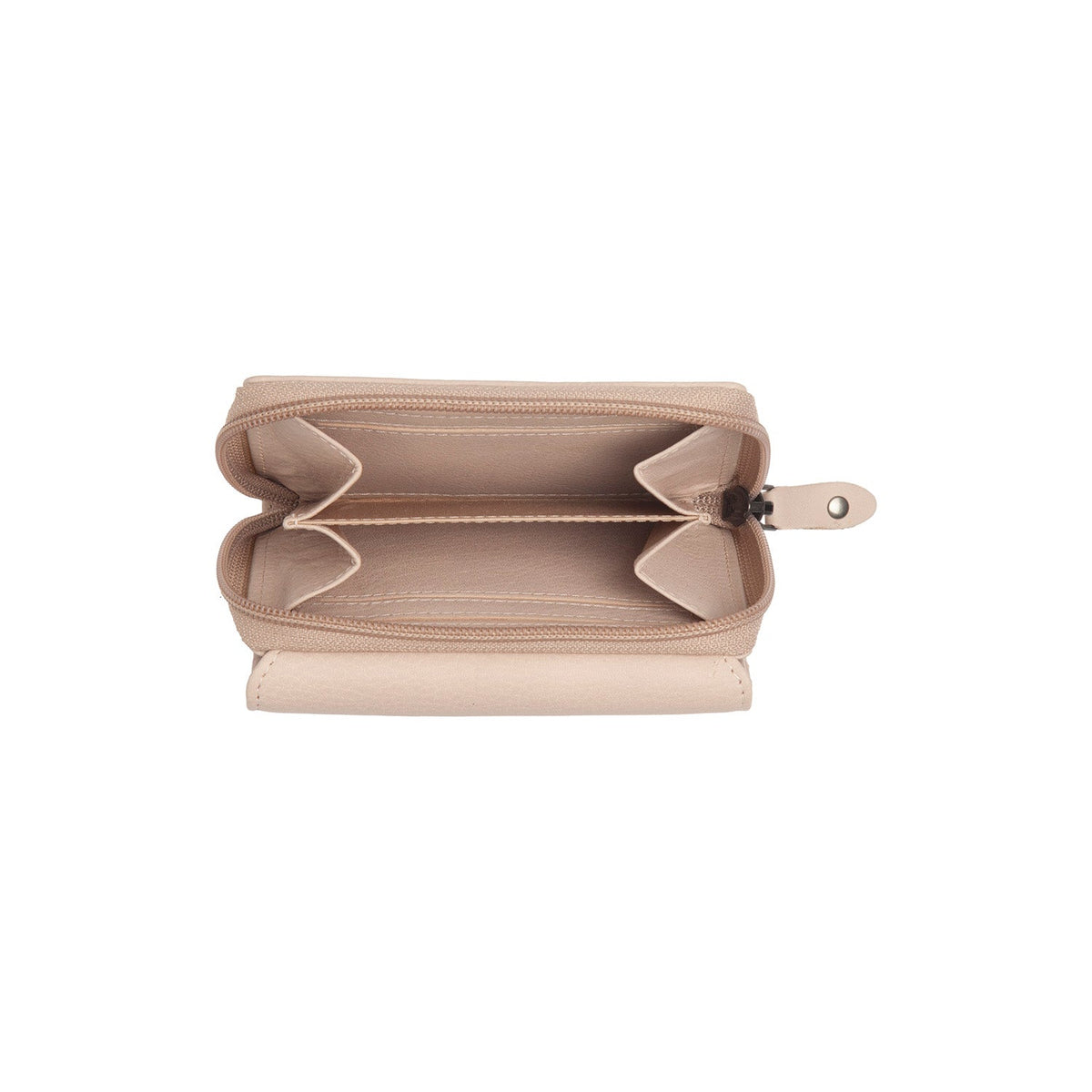 Solid Antique Brass Hardware &amp; Heavy-Duty Dual Zipper Detail on Zelan Full-Grain Cartera de Cuero para Mujer