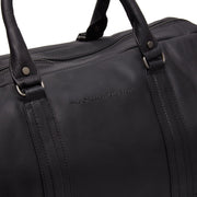 
Solid Antique Brass Hardware & Heavy-Duty Dual Zipper Detail on Melbourne Bolsa de viaje weekender de cuero flor