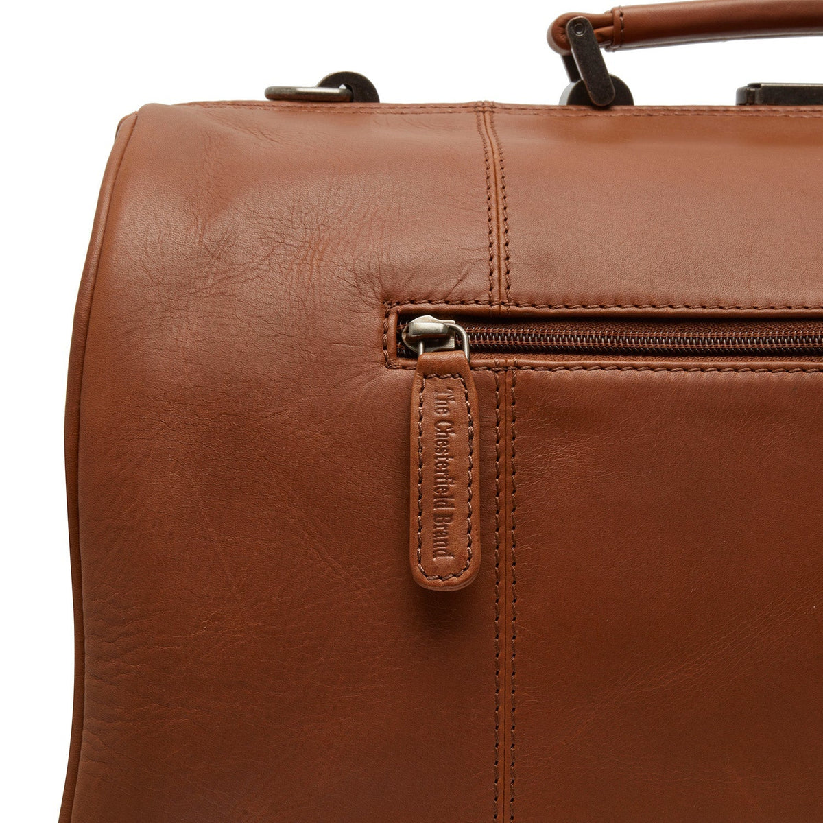 Texel Full-Grain Leather Weekender Bag para Mujer - Structured Side Profile Showing Gusset Depth &amp; Expansion Capacity