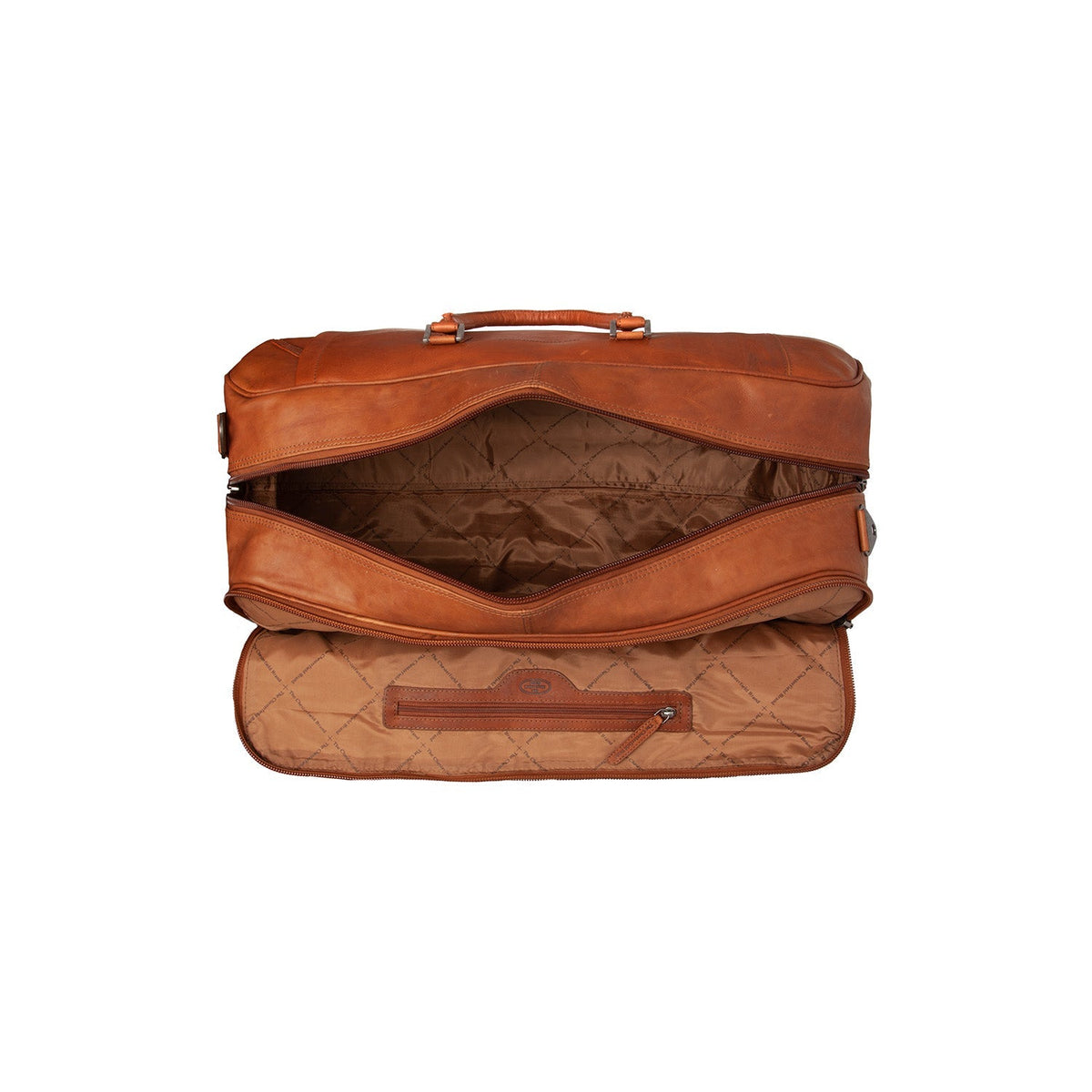 Cognac Leather Weekender Trolley Jayven para Mujer, detail view 4