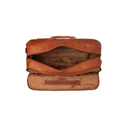 Cognac Leather Weekender Trolley Jayven para Mujer, detail view 4