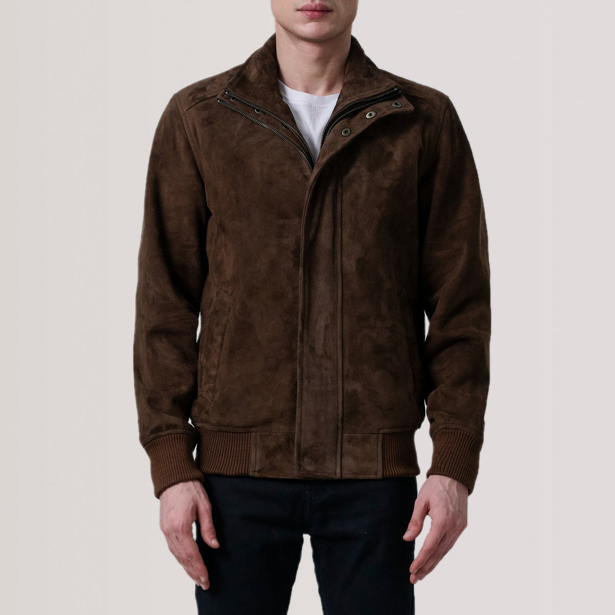 Lester Brown Suede Bomber Jacket – Vista alternativa del producto 3