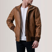 Lester Brown Suede Bomber Jacket – Vista alternativa del producto 1