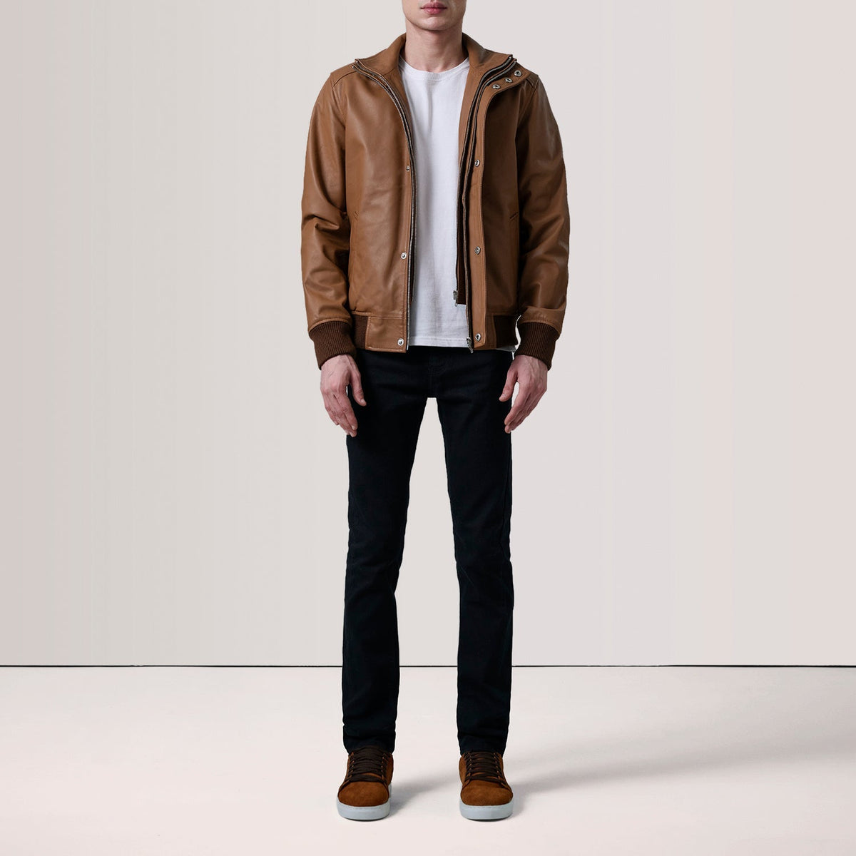 Lester Brown Suede Bomber Jacket – Vista alternativa del producto 2