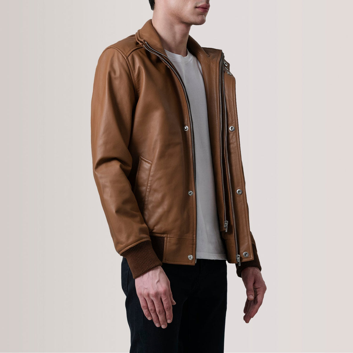 Lester Brown Suede Bomber Jacket – Vista alternativa del producto 3