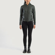 
Luna Hooded Chaqueta Bomber de Cuero para Mujer – alternate product view 3