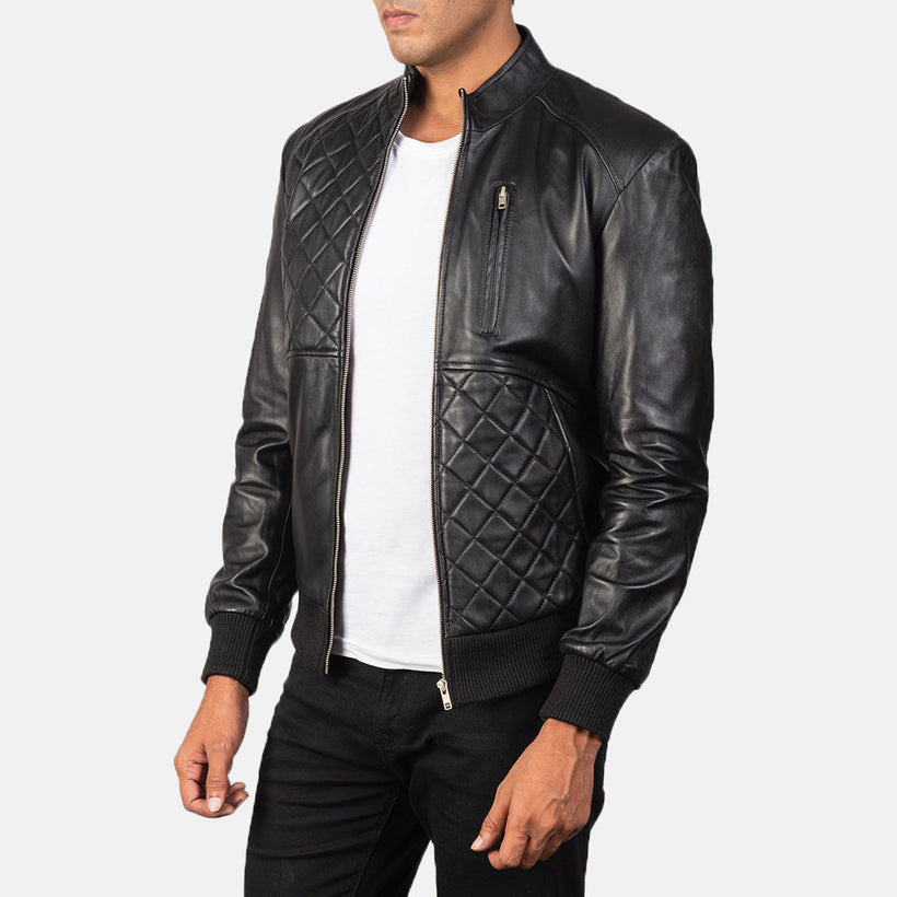 Moda Chaqueta Bomber de Cuero para Hombre