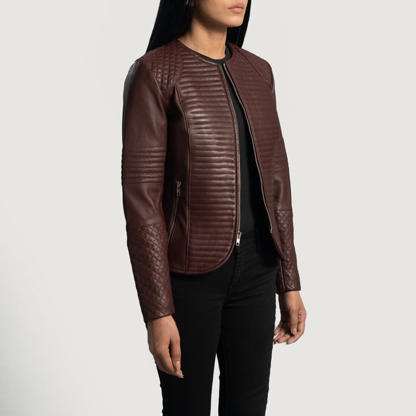 Nexi Acolchado Chaqueta de Cuero para Mujer