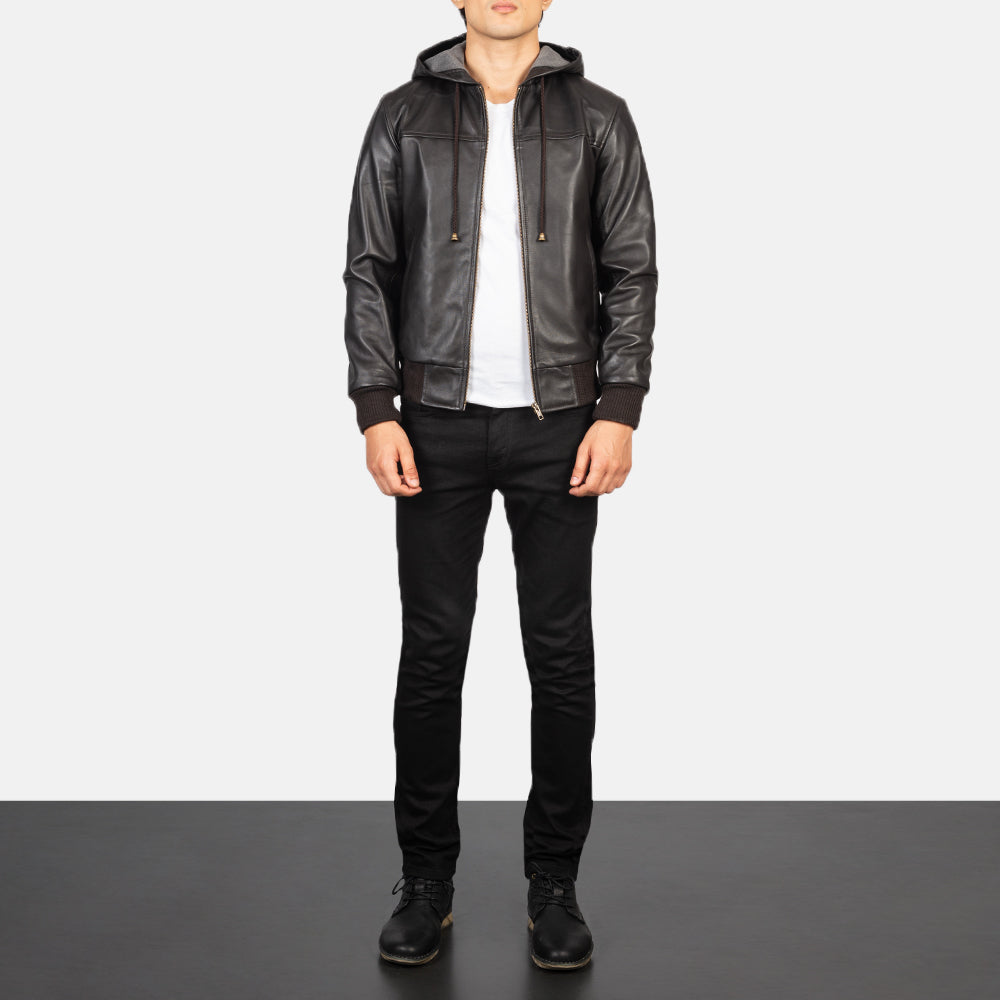 Nintenzo Cazadora Bomber de Cuero para Hombre – Vista alternativa del producto 3