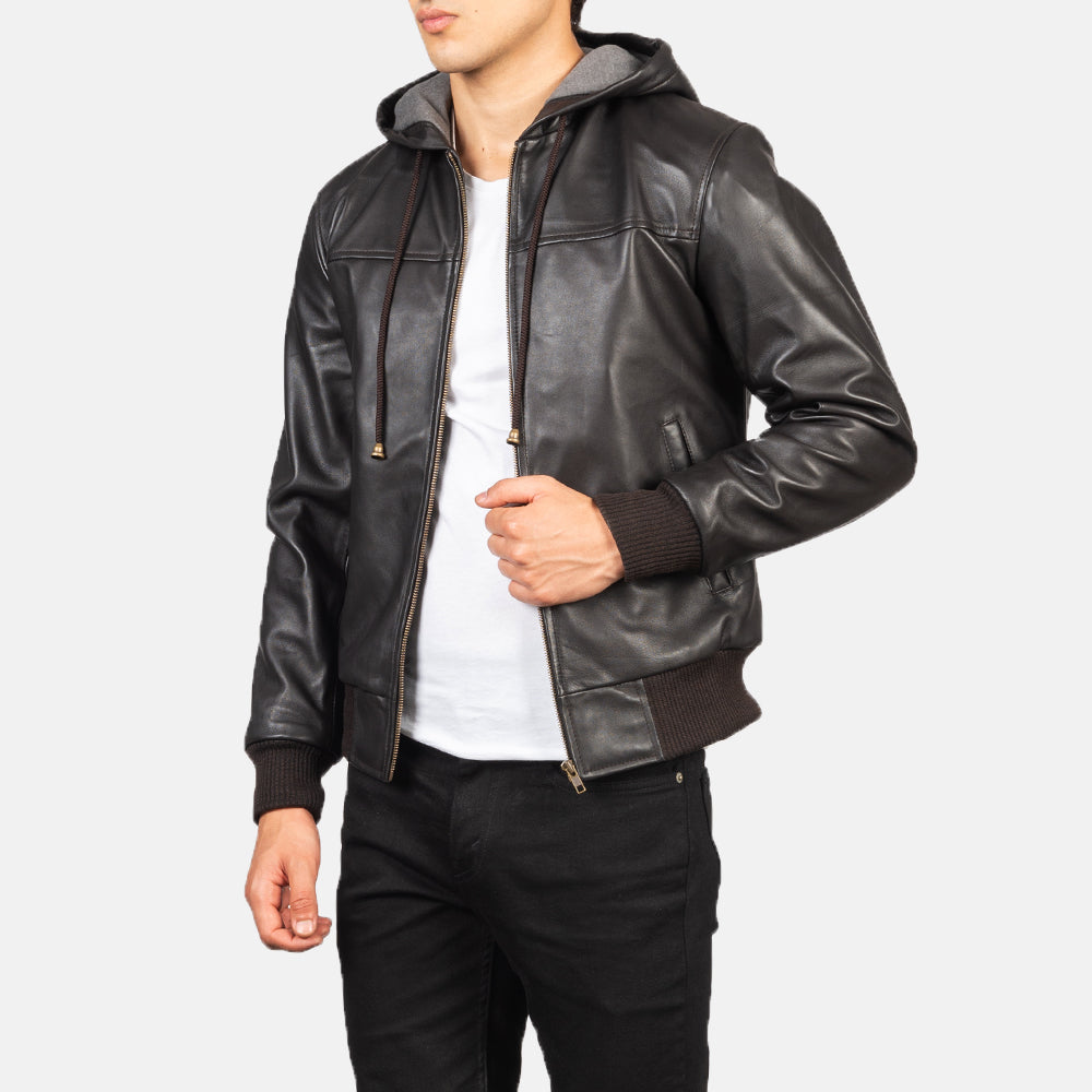 Nintenzo Cazadora Bomber de Cuero para Hombre – Vista alternativa del producto 6