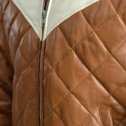 
Norman Chaqueta de Cuero Tostado Puffer Chaqueta de Cuero para Hombre – alternate product view 6