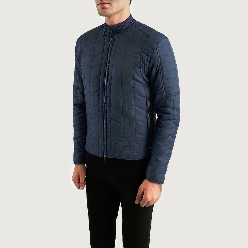 Nyle Acolchado Windbreaker Chaqueta de Cuero para Hombre
