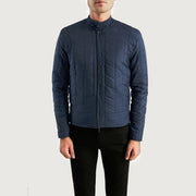 Men's Nyle Acolchado Windbreaker Chaqueta de Cuero para Hombre - Vista de perfil lateral con corte ergonómico de manga