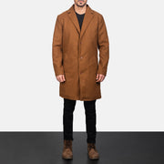 
Petrillo Khaki Wool Single Breasted Abrigo de Cuero para Hombre in Khaki Synthetic Wool - Vista frontal y silueta entallada | Comprar online