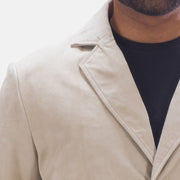 Men's Professor By Day Suede Blazer - Vista de perfil lateral con corte ergonómico de manga
