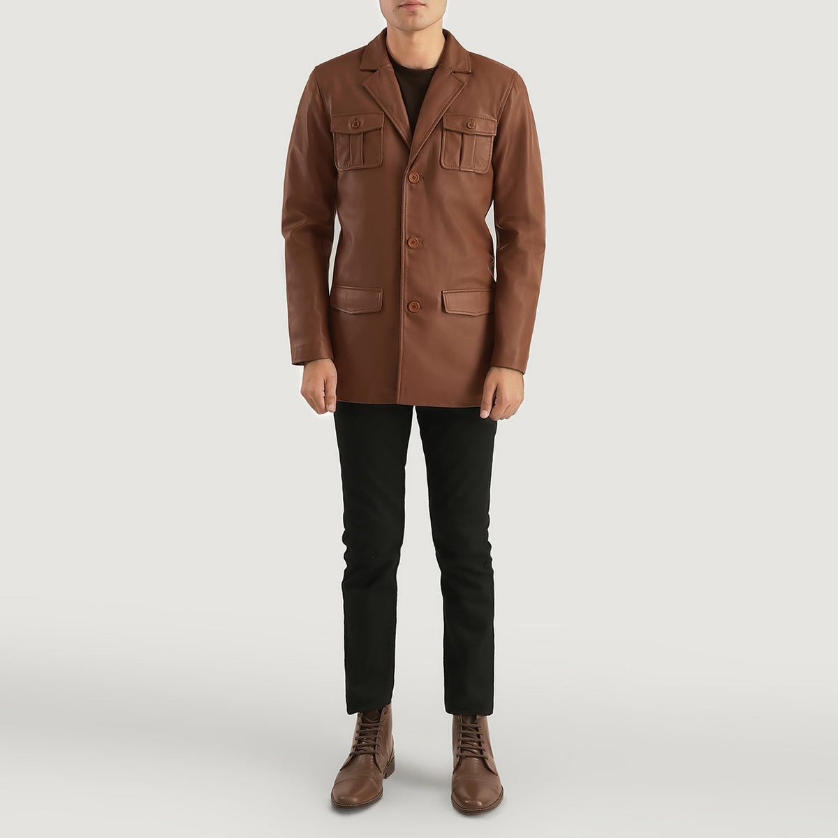 Ray Cutler Chaqueta de Cuero para Hombre – Vista alternativa del producto 3