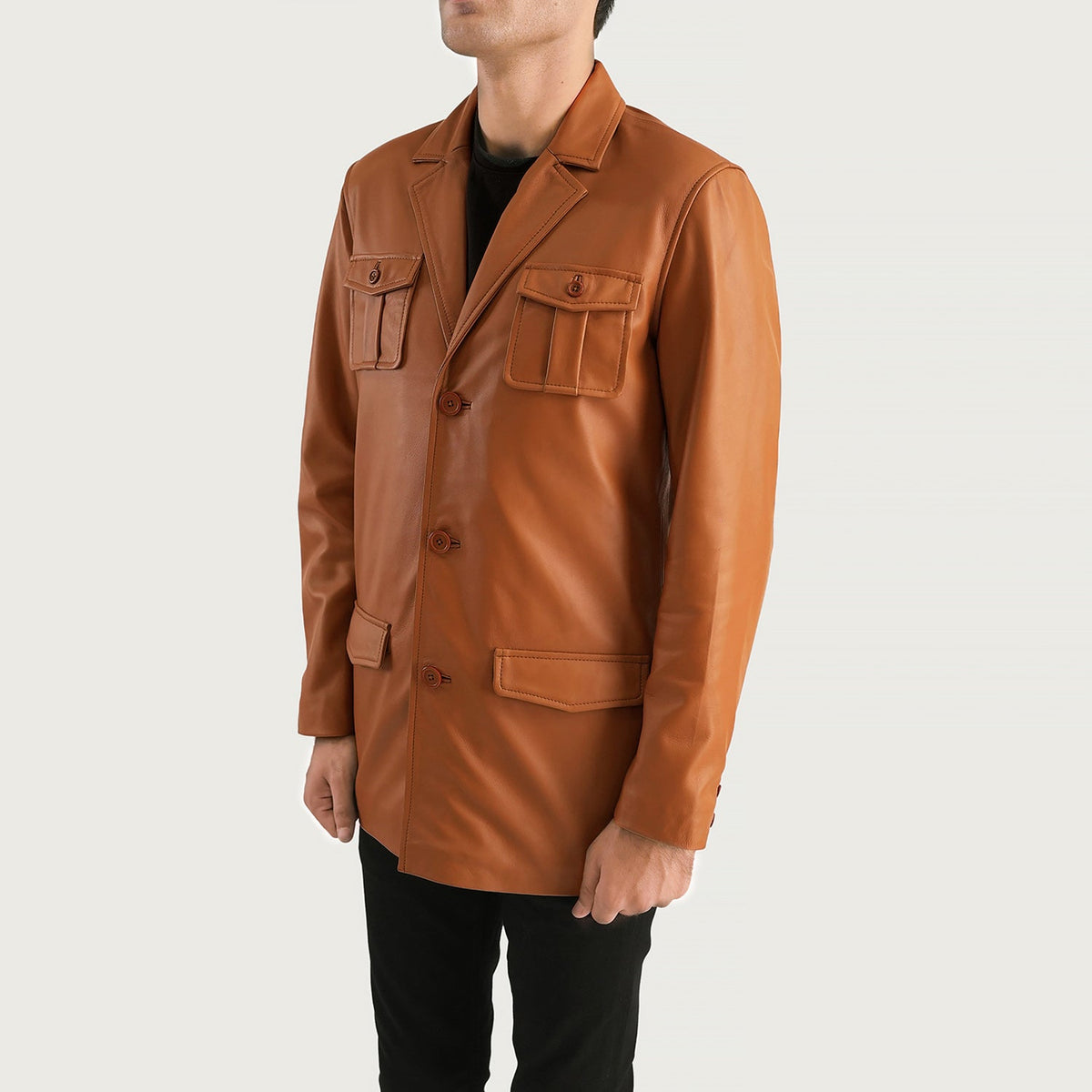 Ray Cutler Chaqueta de Cuero para Hombre – Vista alternativa del producto 2