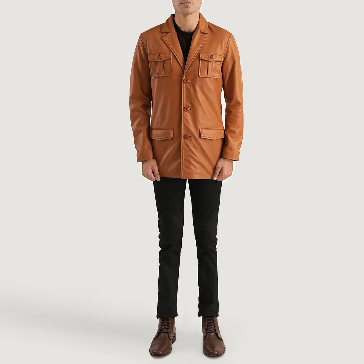 Ray Cutler Chaqueta de Cuero para Hombre – Vista alternativa del producto 3