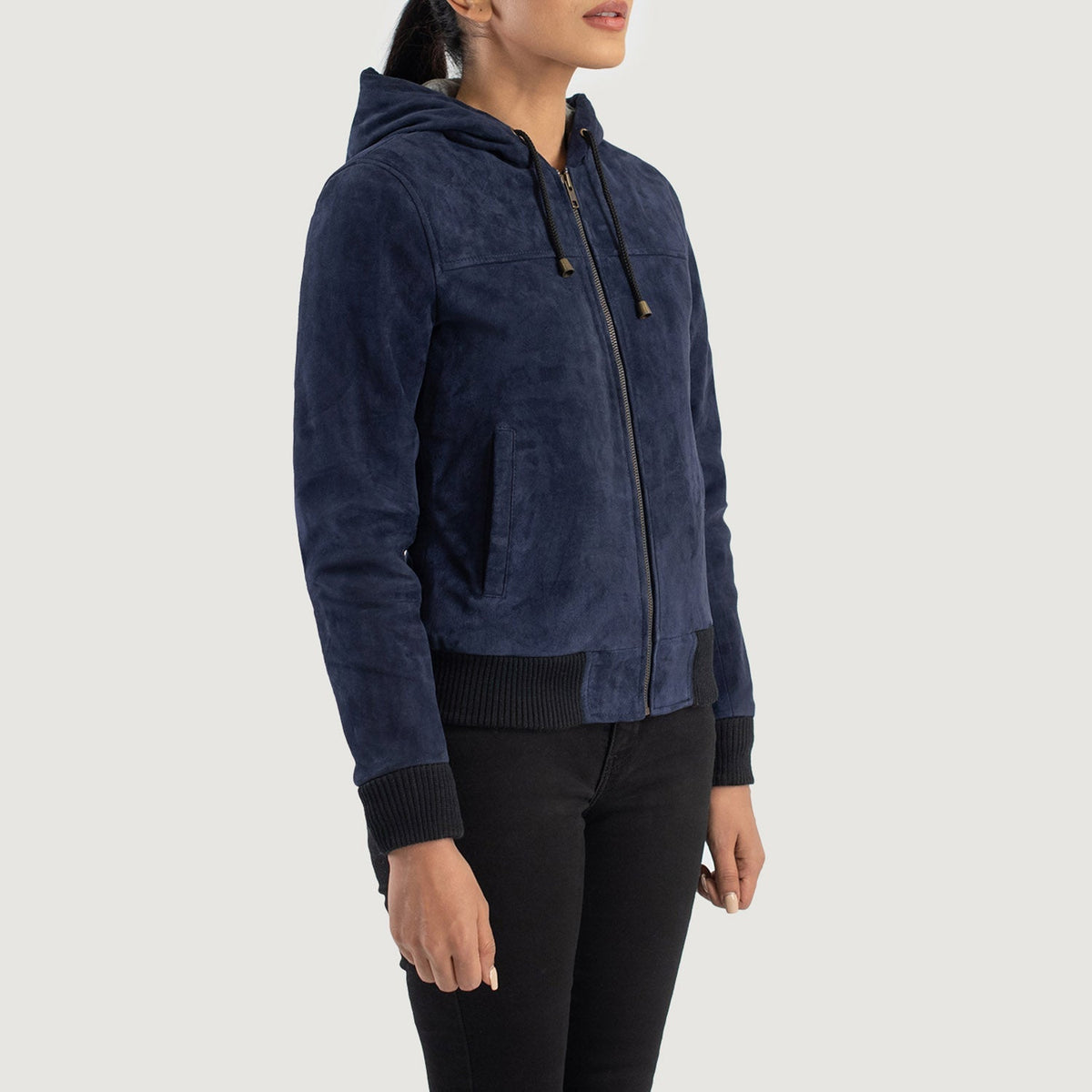 
Rebella Hooded Chaqueta Bomber de Cuero para Mujer – alternate product view 2