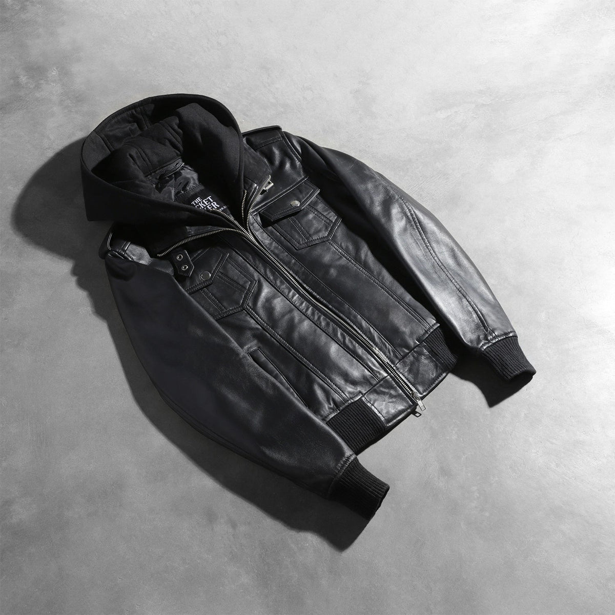 Roslyn Hooded Cazadora Bomber de Cuero para Mujer – Vista alternativa del producto 7