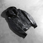 Roslyn Hooded Cazadora Bomber de Cuero para Mujer – Vista alternativa del producto 7