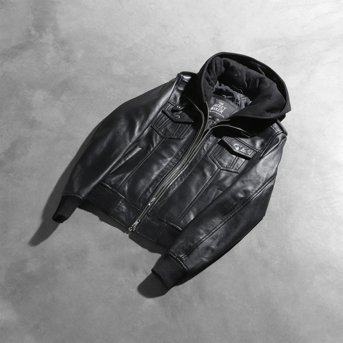 Roslyn Hooded Cazadora Bomber de Cuero para Mujer – Vista alternativa del producto 8