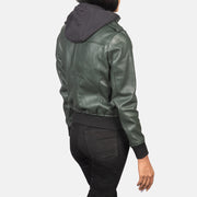 Roslyn Hooded Cazadora Bomber de Cuero para Mujer – Vista alternativa del producto 5