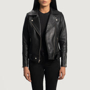 
Detalle artesanal del bajo en Rumy Maroon Leather Biker Jacket
