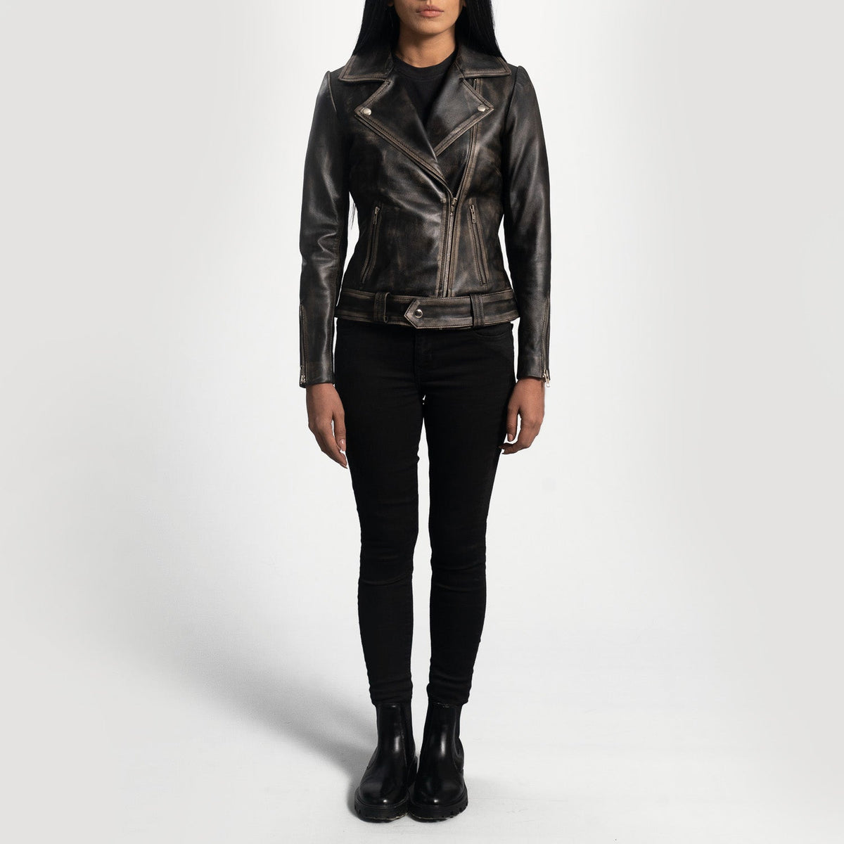 
Rumy Granate Chaqueta Biker de Cuero para Mujer – alternate product view 3