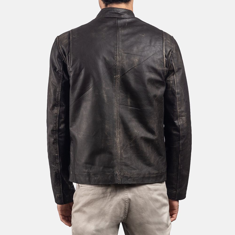 Rustic Chaqueta Biker de Cuero para Hombre – Vista alternativa del producto 5