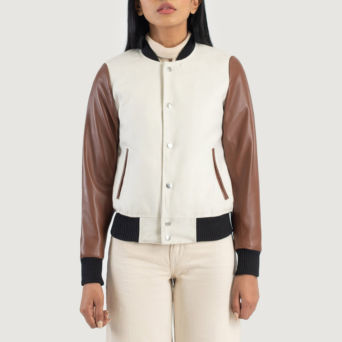 Savant Varsity Chaqueta de Cuero para Mujer – Vista alternativa del producto 4