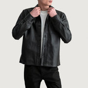 
Scout Negro Leather Shirt para Hombre - Vista frontal y silueta entallada | Comprar online