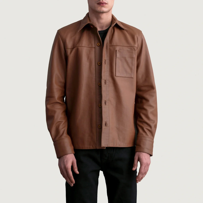 Scout Matte Marrón Leather Shirt para Hombre