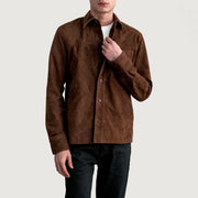 
Scout Moca Suede Leather Shirt para Hombre in Brown Goatskin Suede - Vista frontal y silueta entallada | Comprar online