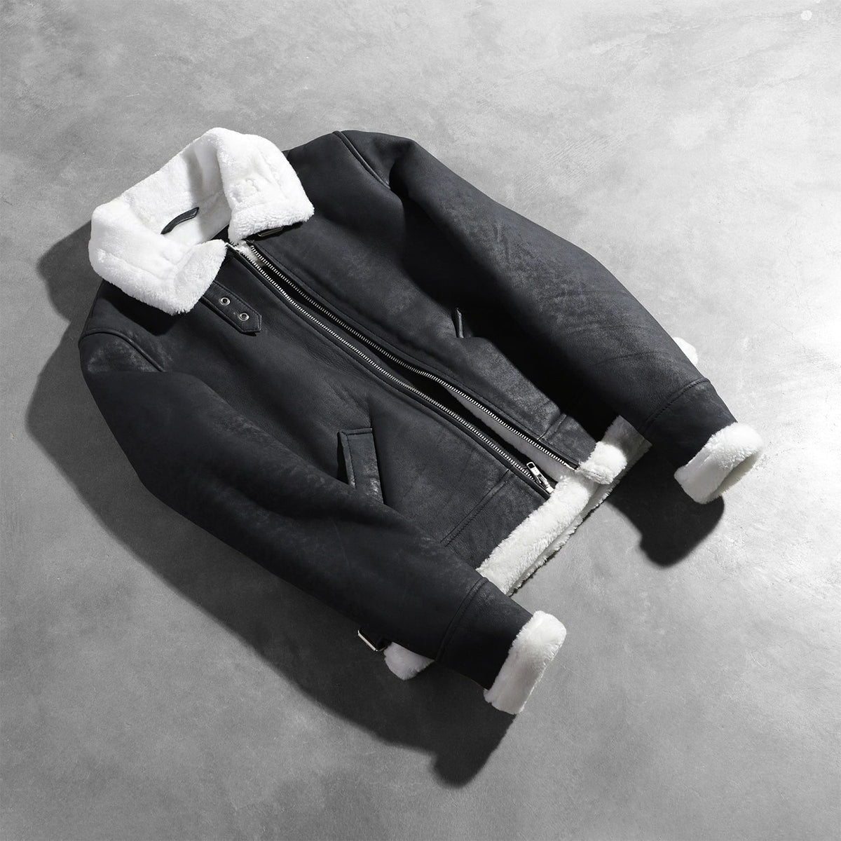 
Sherilyn B-3 Negro Chaqueta Bomber de Cuero para Mujer – alternate product view 7
