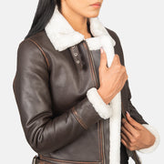 
Sherilyn B-3 Negro Chaqueta Bomber de Cuero para Mujer – alternate product view 6