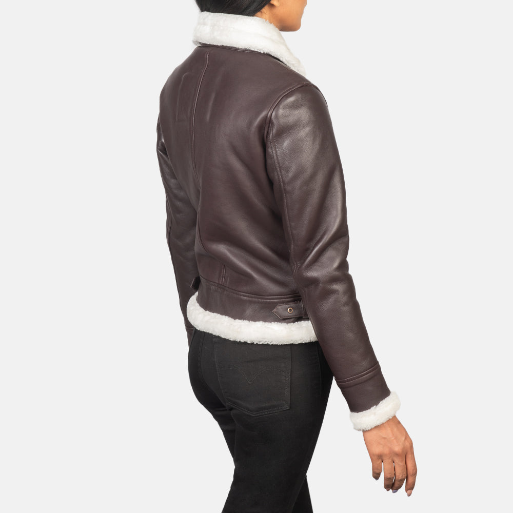 
Sherilyn B-3 Negro Chaqueta Bomber de Cuero para Mujer – alternate product view 5