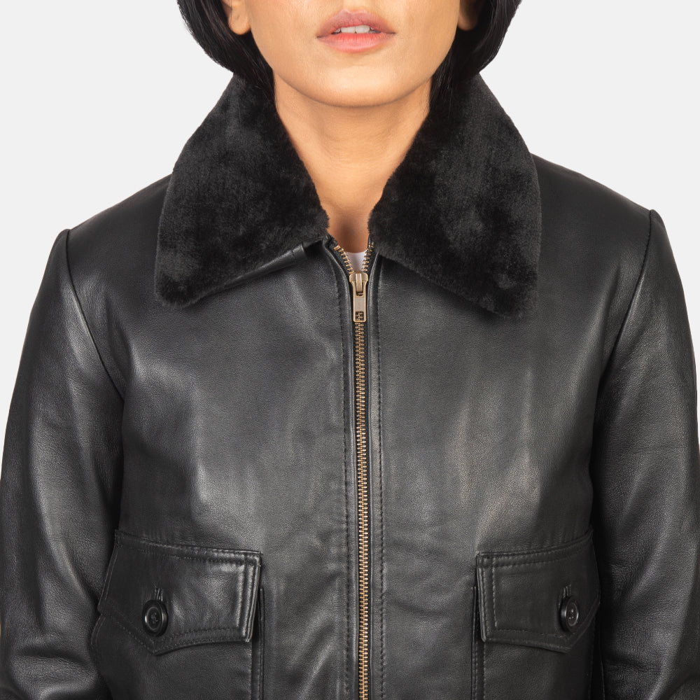 Stella G-1 Cazadora Bomber de Cuero para Mujer – Vista alternativa del producto 6