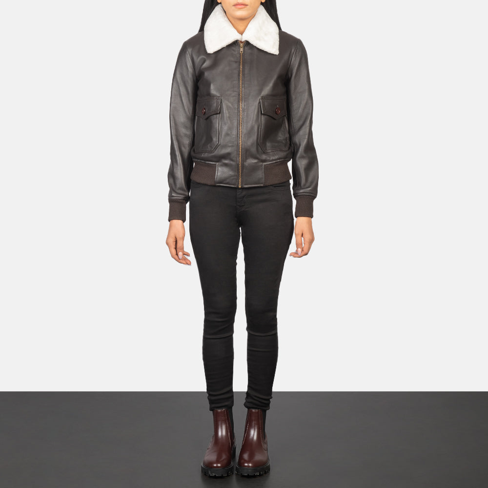 Stella G-1 Cazadora Bomber de Cuero para Mujer – Vista alternativa del producto 3