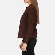 
Suzy Trucker Marrón Chaqueta de Cuero para Mujer – alternate product view 3