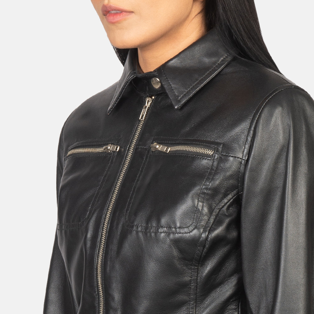 Tomachi Rojo Chaqueta de Cuero para Mujer – Vista alternativa del producto 6