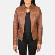 Tomachi Rojo Chaqueta de Cuero para Mujer – Vista alternativa del producto 1