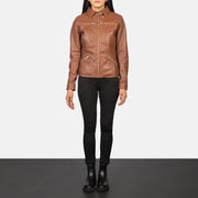 Tomachi Rojo Chaqueta de Cuero para Mujer – Vista alternativa del producto 3