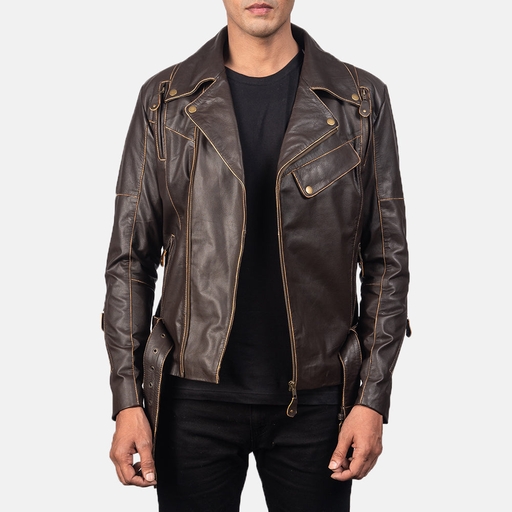 
Detalle artesanal del bajo en Vincent Black Leather Biker Jacket