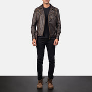 
Vincent Negro Chaqueta Biker de Cuero para Hombre – alternate product view 4