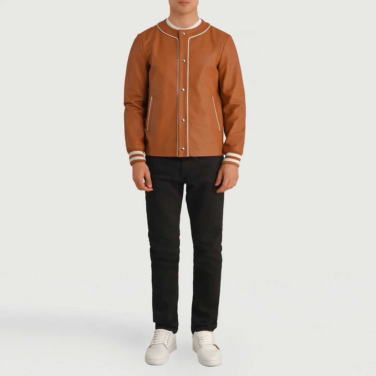 Willis Varsity Chaqueta de Cuero para Hombre – Vista alternativa del producto 3
