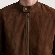 Authentic Goatskin Suede with Suede Finish Grain Texture &amp; Heavy-Duty Seam Stitching Detail