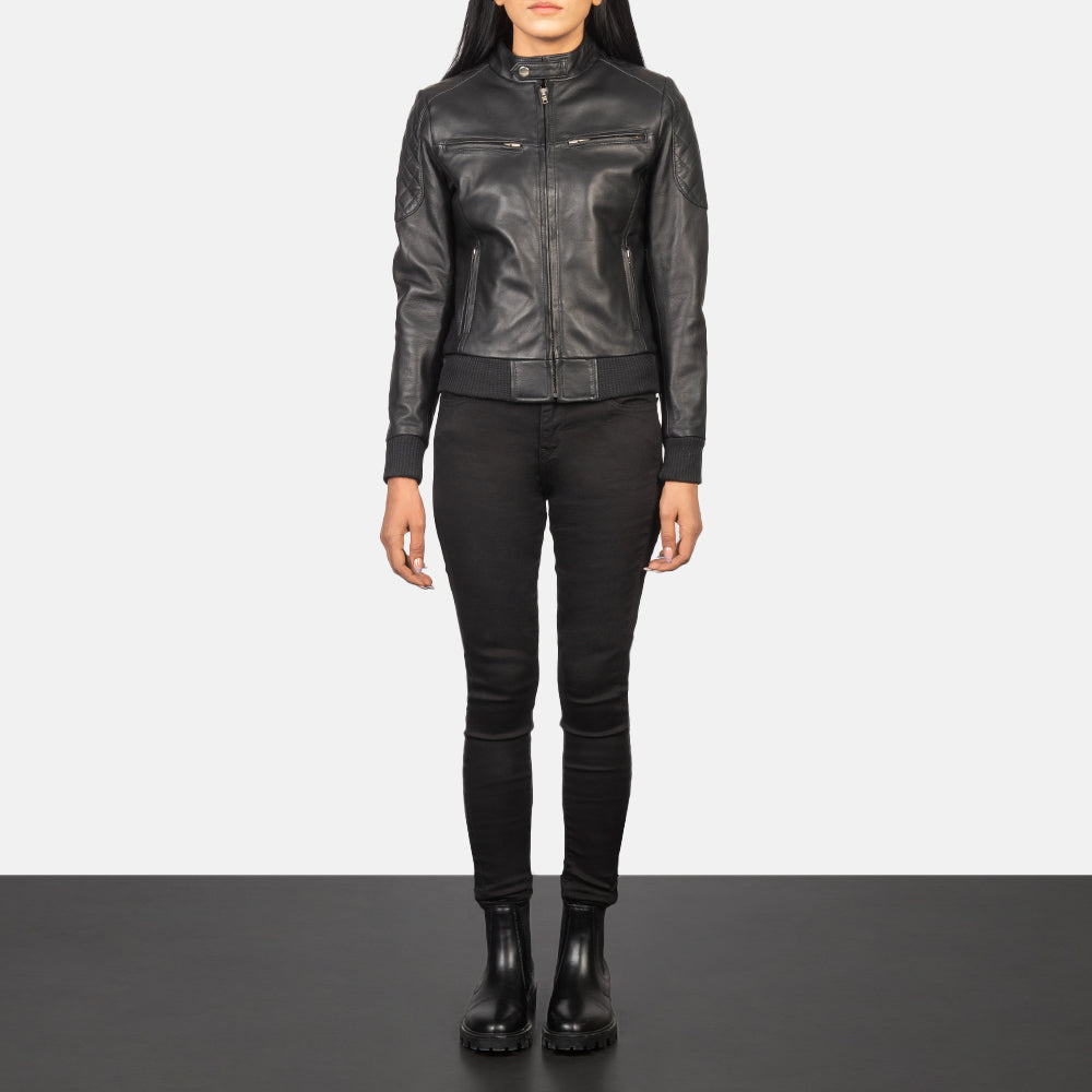 
Zenna Chaqueta Bomber de Cuero para Mujer – alternate product view 3